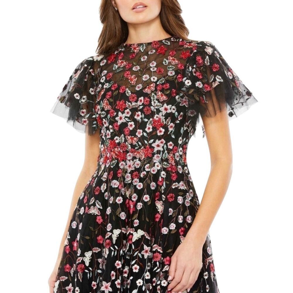 Mac Duggal 20323 Black Multi Embroidered Rhinestone Gown Size 6 $698 - Picture 2 of 8